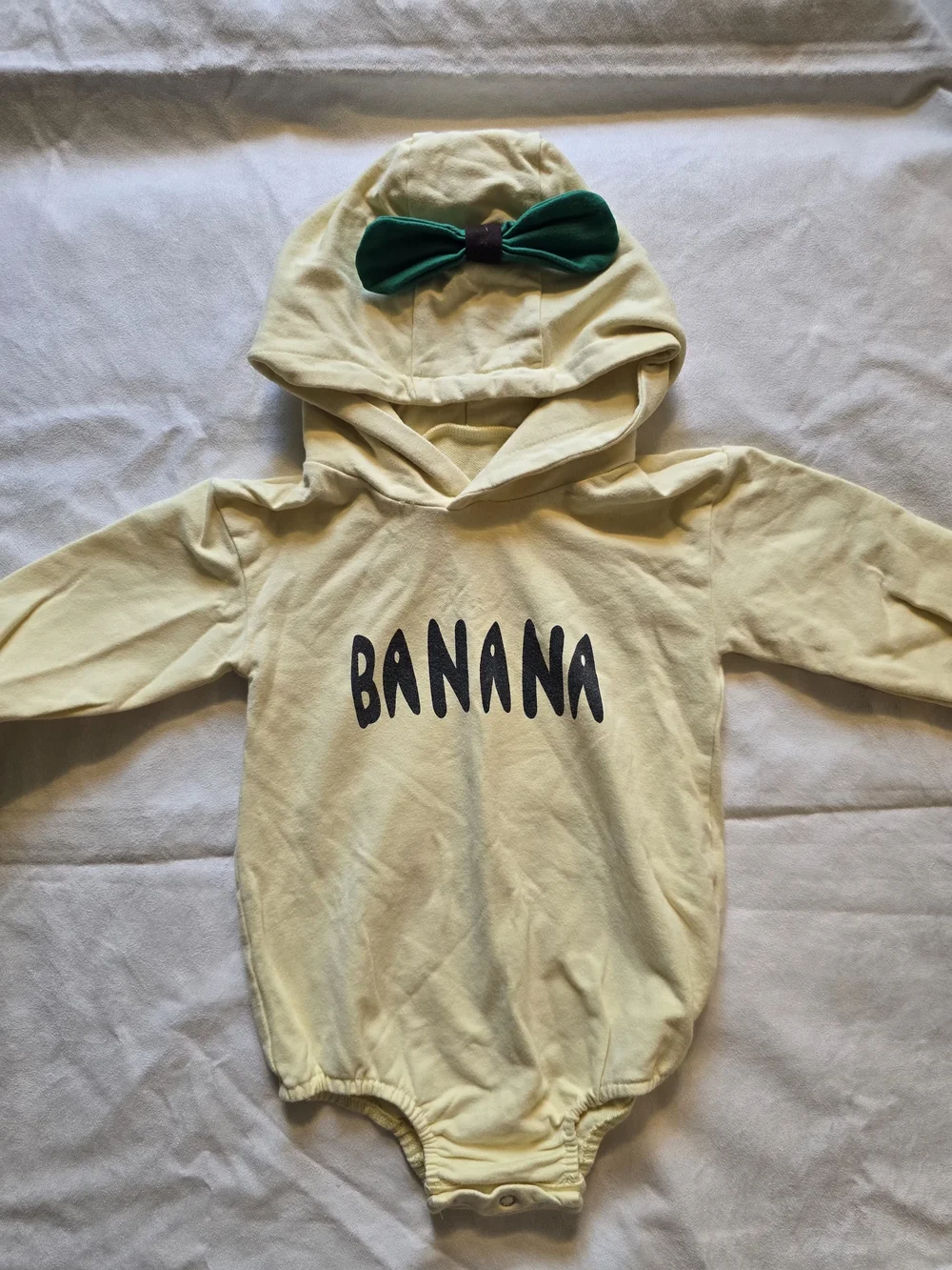Baby Banana Hooded Romper Unisex 9 Months Long Sleeve Bodysuit Costume